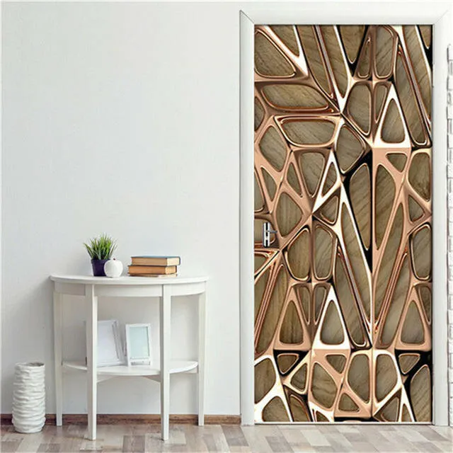 Door Fashion Home Decoration Self Stick Wallpaper Waterproof Renovation Art Poster