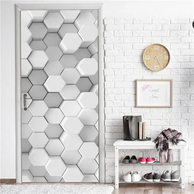 Door Fashion Home Decoration Self Stick Wallpaper Waterproof Renovation Art Poster