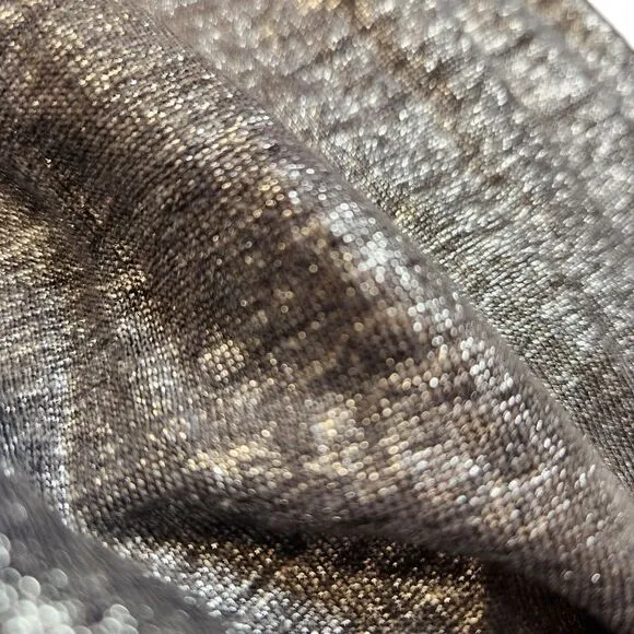 Eileen Fisher Ash Organic Linen Jersey Shimmer Skirt Short Pockets Silver Gray S