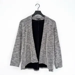Eileen Fisher Knit Jacquard Kimono Jacket White/Black Size Medium