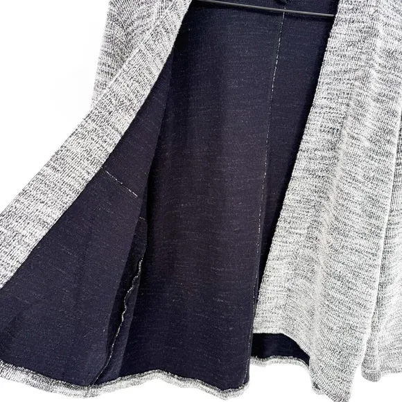 Eileen Fisher Knit Jacquard Kimono Jacket White/Black Size Medium