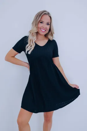Emery Empire Waist Mini Dress - Black