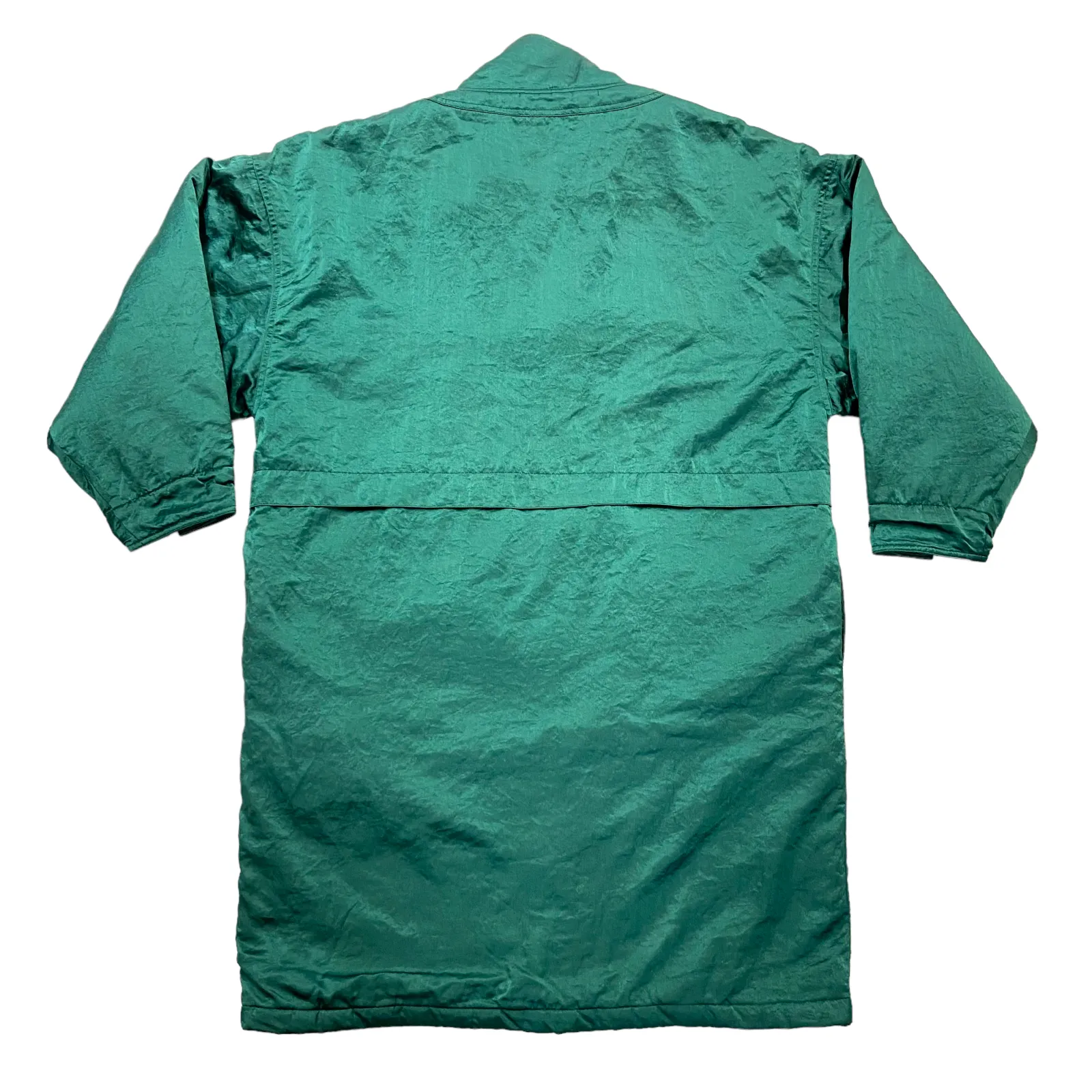 Esprit Long Quilted Coat | Vintage Mens Green High End Luxury Designer  Overcoat
