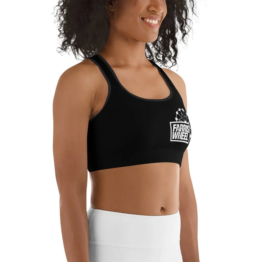 Farris Wheel Black Sports Bra