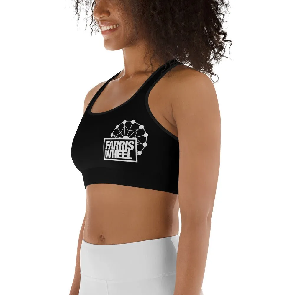 Farris Wheel Black Sports Bra