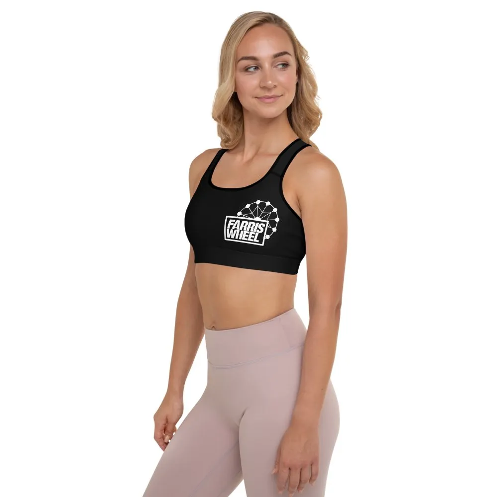 Farris Wheel Black Sports Bra