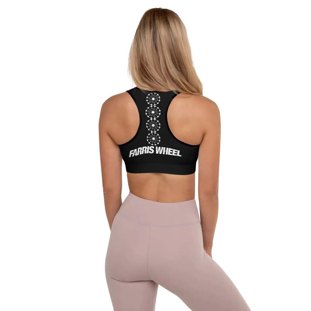 Farris Wheel Black Sports Bra