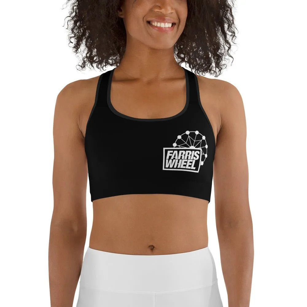 Farris Wheel Black Sports Bra