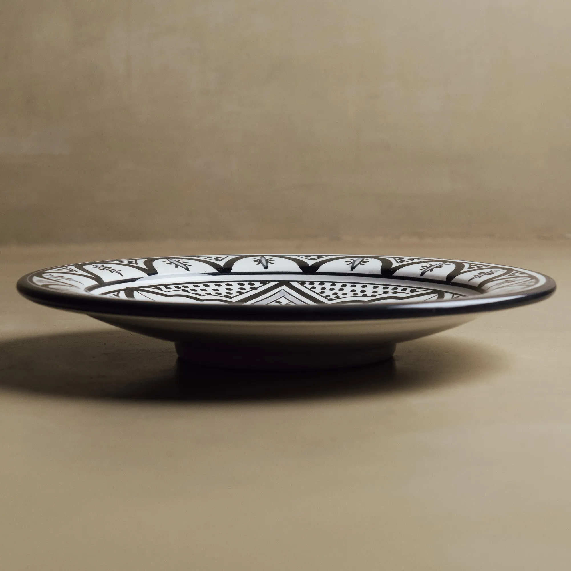 Fez Dinner Plate Black Grey - Moroccan Dinnerware
