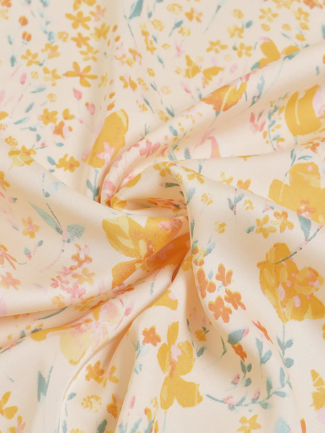 【Final Sale】Annie Printed Lace Yellow Midi Nightgown