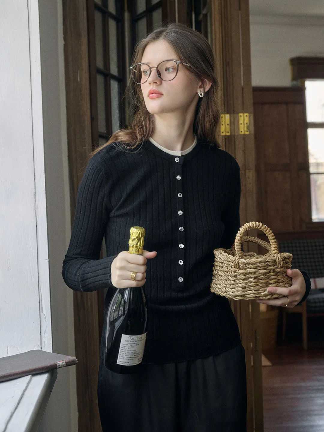 【Final Sale】Daisy Round Neck 100% Wool Sweater