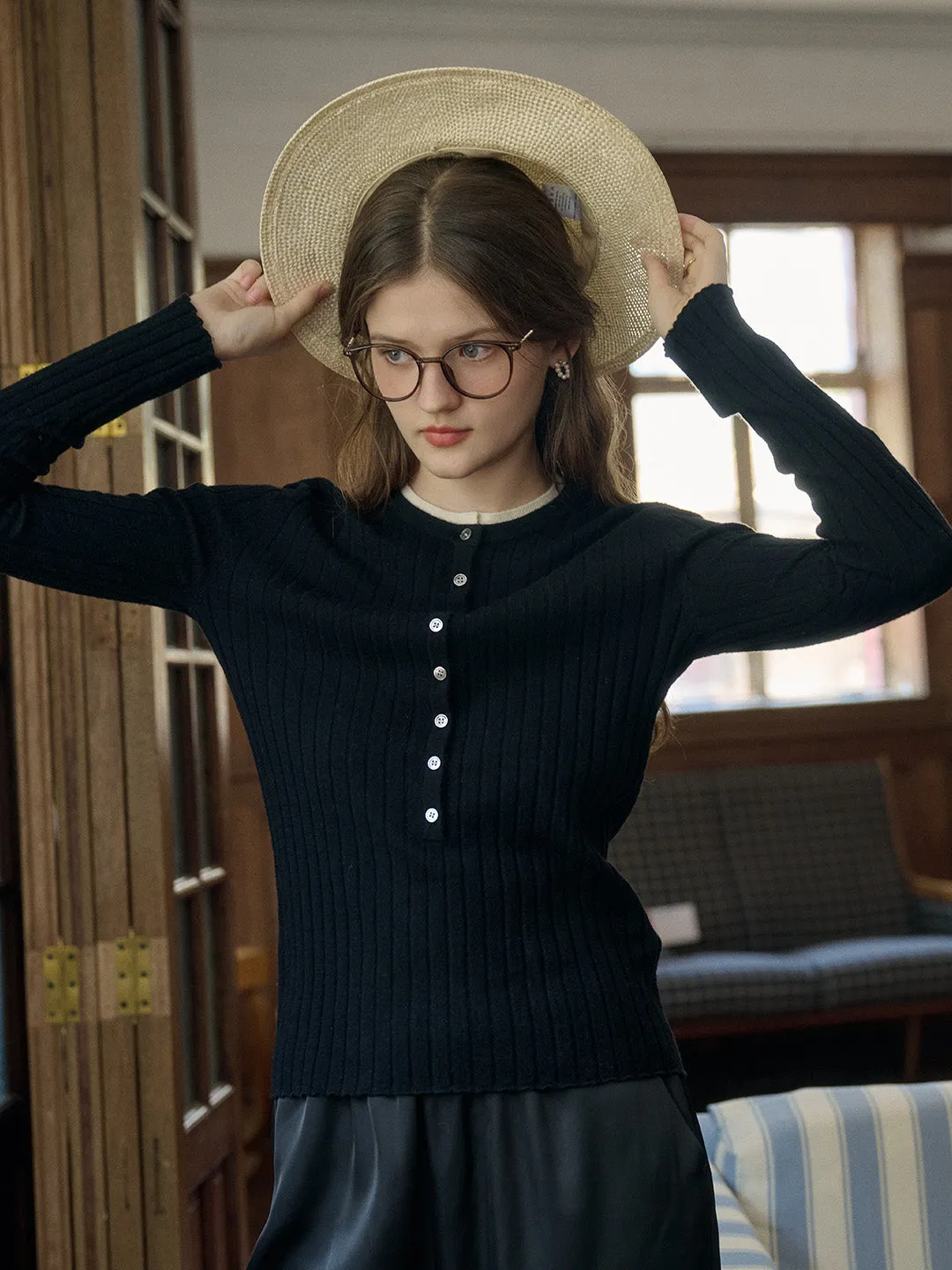 【Final Sale】Daisy Round Neck 100% Wool Sweater