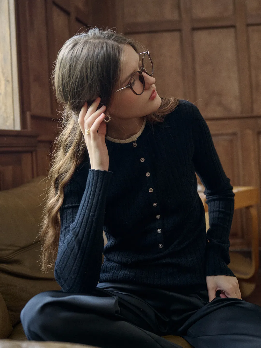 【Final Sale】Daisy Round Neck 100% Wool Sweater