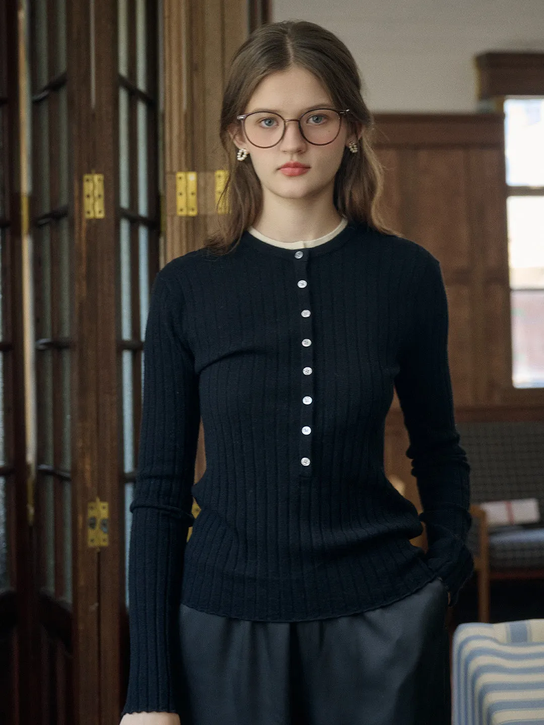【Final Sale】Daisy Round Neck 100% Wool Sweater