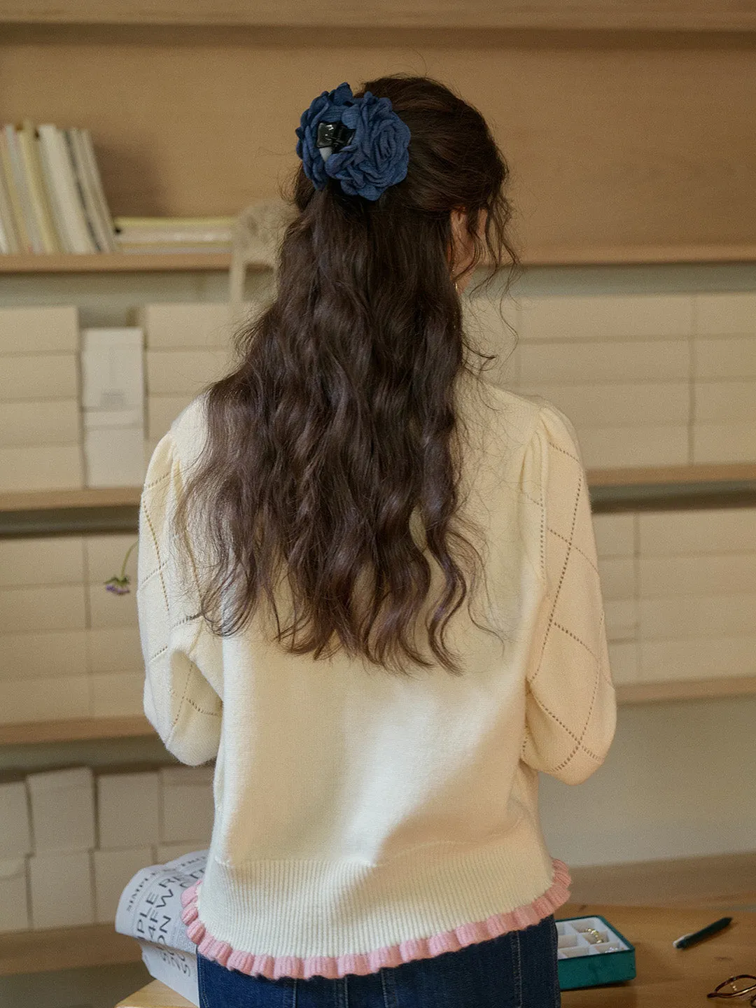 【Final Sale】Max Ruffled Collar Bow Sweater