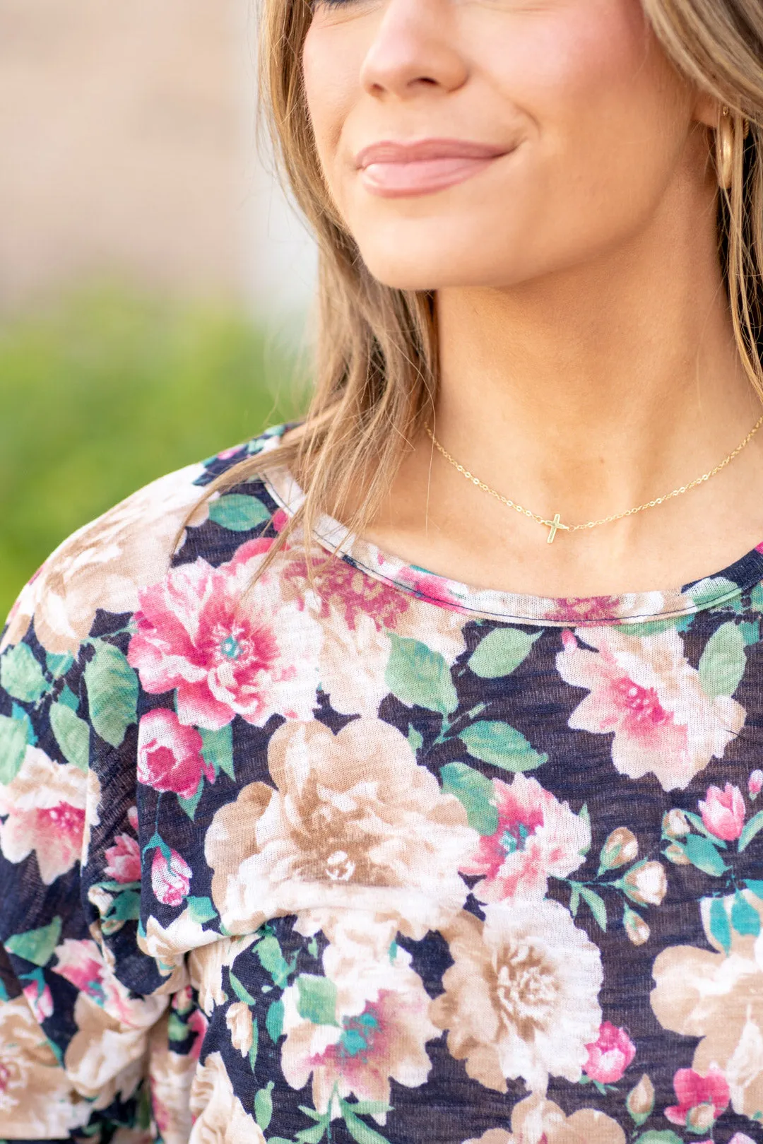 Floral Round Neck Short Sleeve T-Shirt