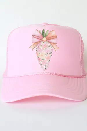 Floral Spring Carrot Otto Soft Pink Foam Front Trucker Hat