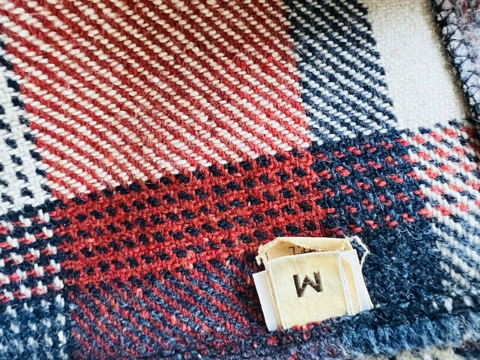 GAP Vintage Plaid Heavy Woven Button Down Shirt Jacket Red Blue Classic 80s