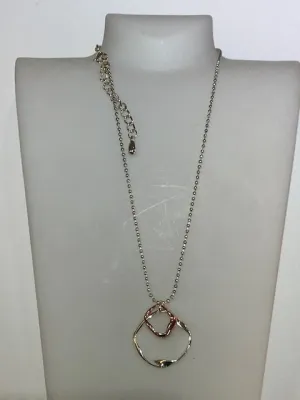 Geo Abstract Circles Necklace In Silver and Rose Gold By D & X of London