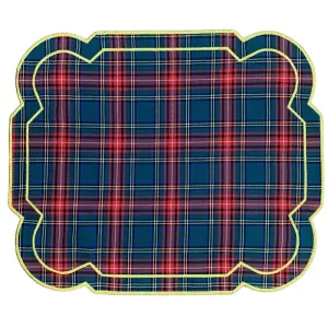 Georgina Placemat / Plaid with Gold Embroidery (Set of 4)