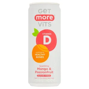 Get More Vits VIT D Can Sparkling Mango & Passionfruit 12 x 330 ml