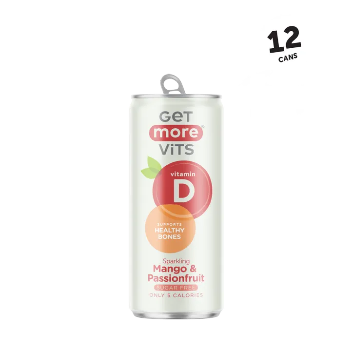 Get More Vits VIT D Can Sparkling Mango & Passionfruit 12 x 330 ml