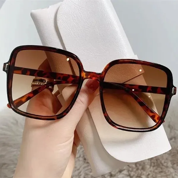 Gradient Sunglasses Female Ins Big Box Fashion Retro Square Sunglasses