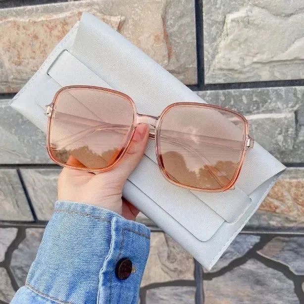 Gradient Sunglasses Female Ins Big Box Fashion Retro Square Sunglasses