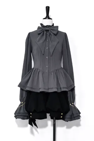 Gray Retro Cute Cool Ouji Fashion Lolita Blouse