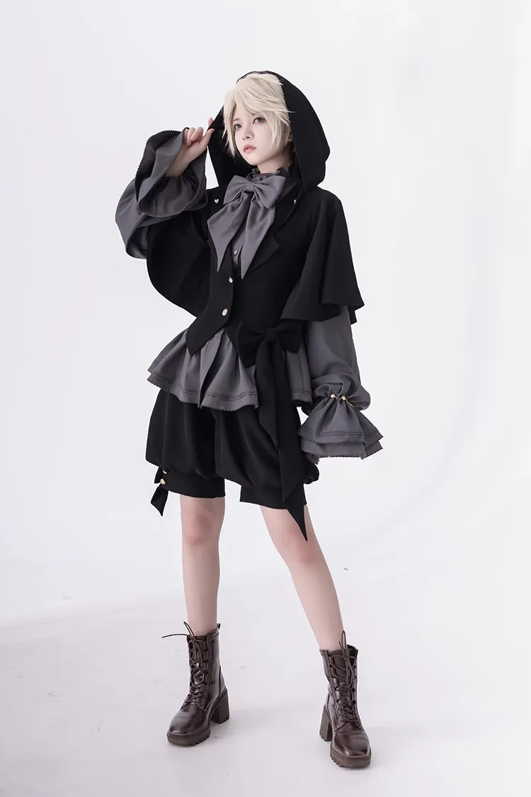 Gray Retro Cute Cool Ouji Fashion Lolita Blouse