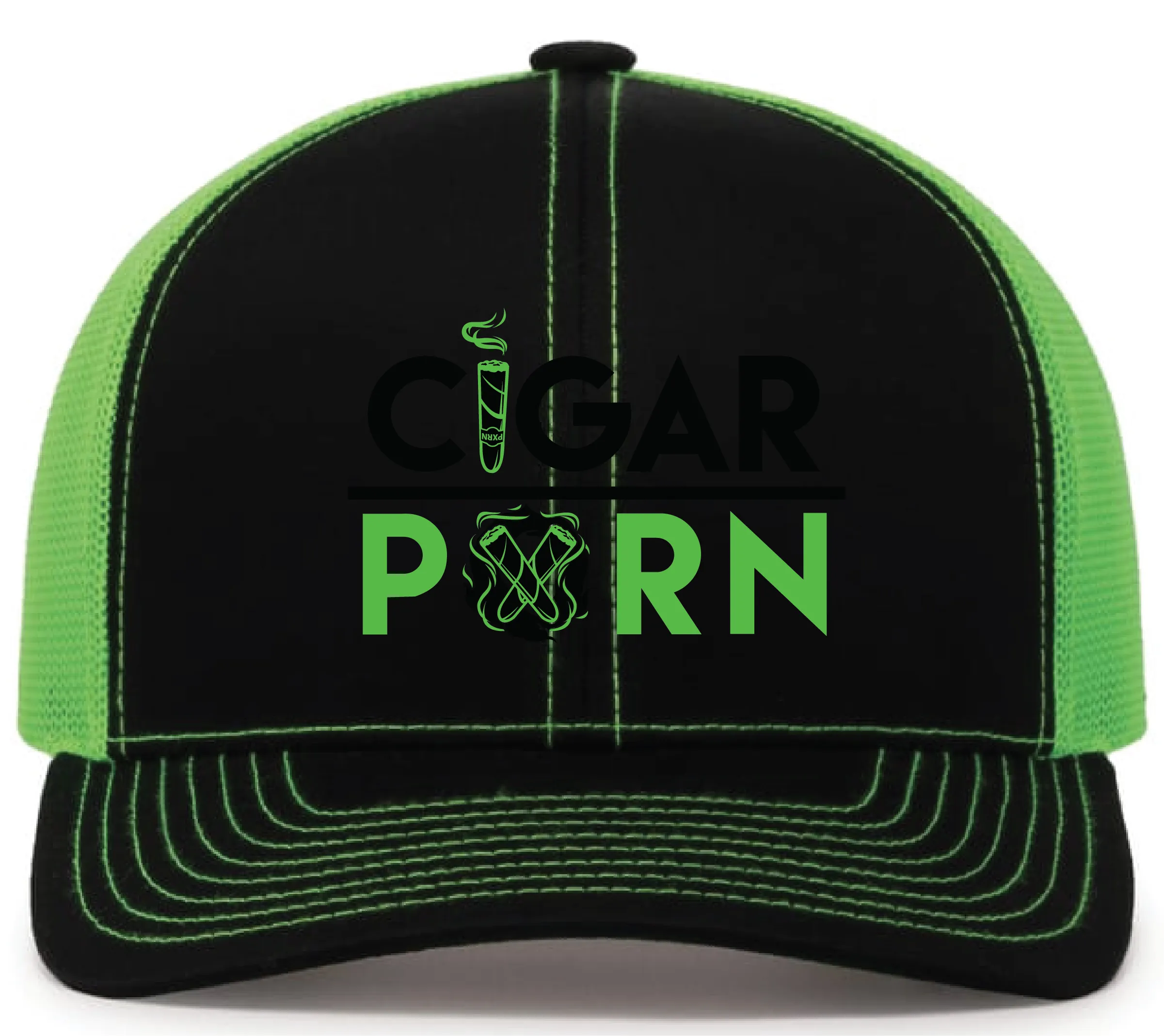Green Cigar Pxrn Trucker Hat