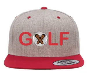 Grey & Red Cigar Pxrn GXLF Snapback Hat