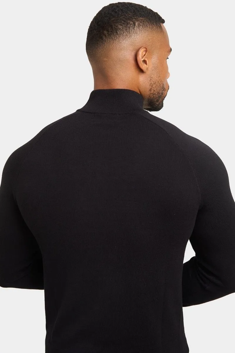 Half Zip Neck in Black