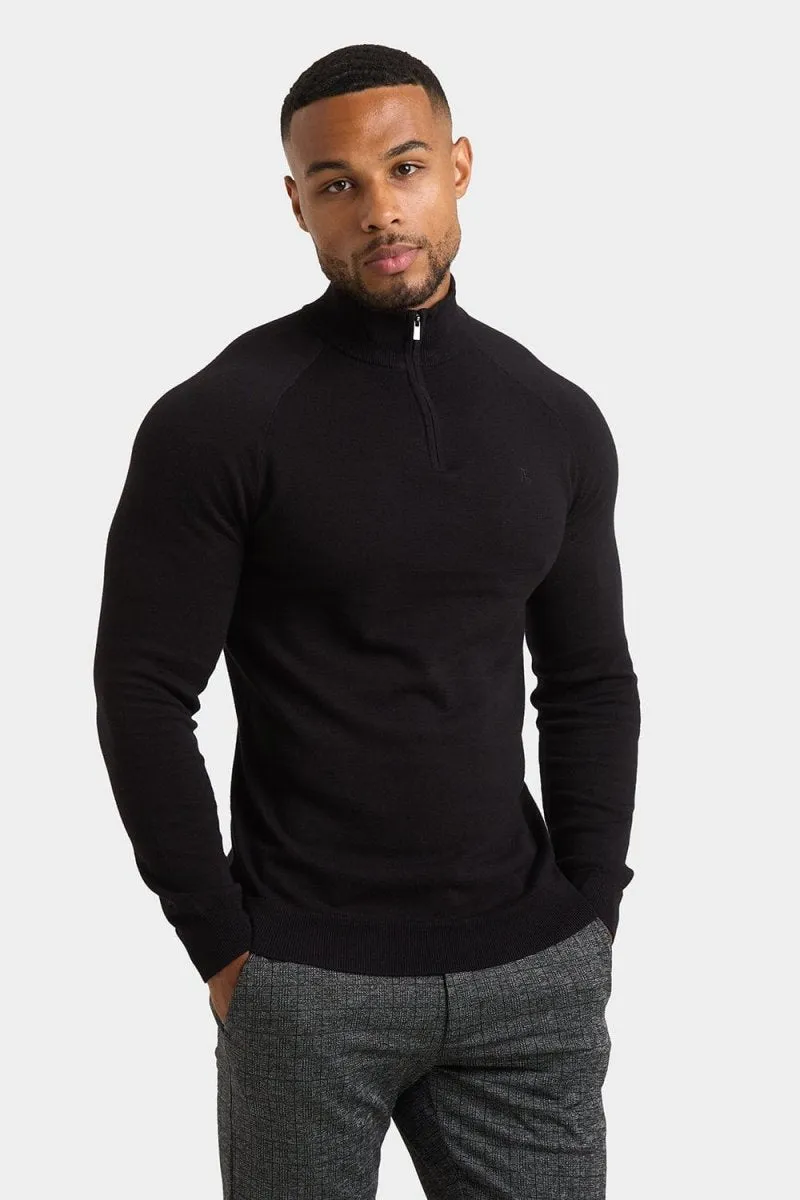 Half Zip Neck in Black