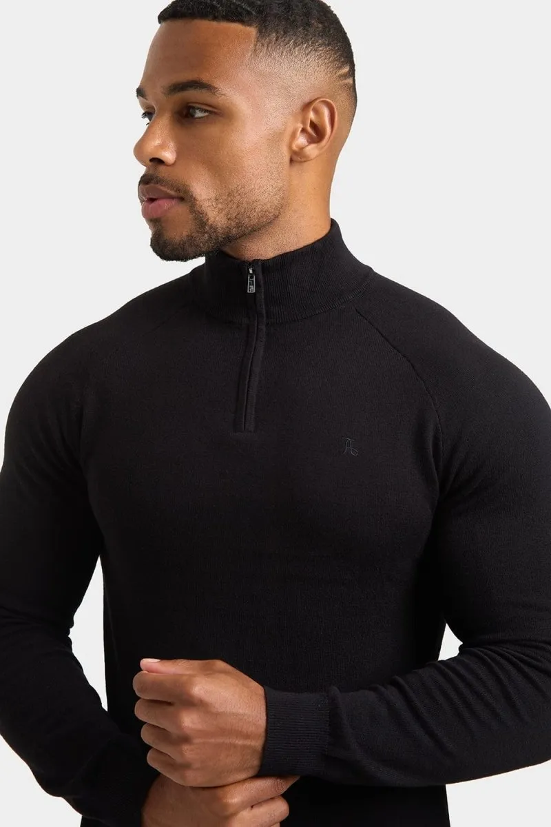 Half Zip Neck in Black