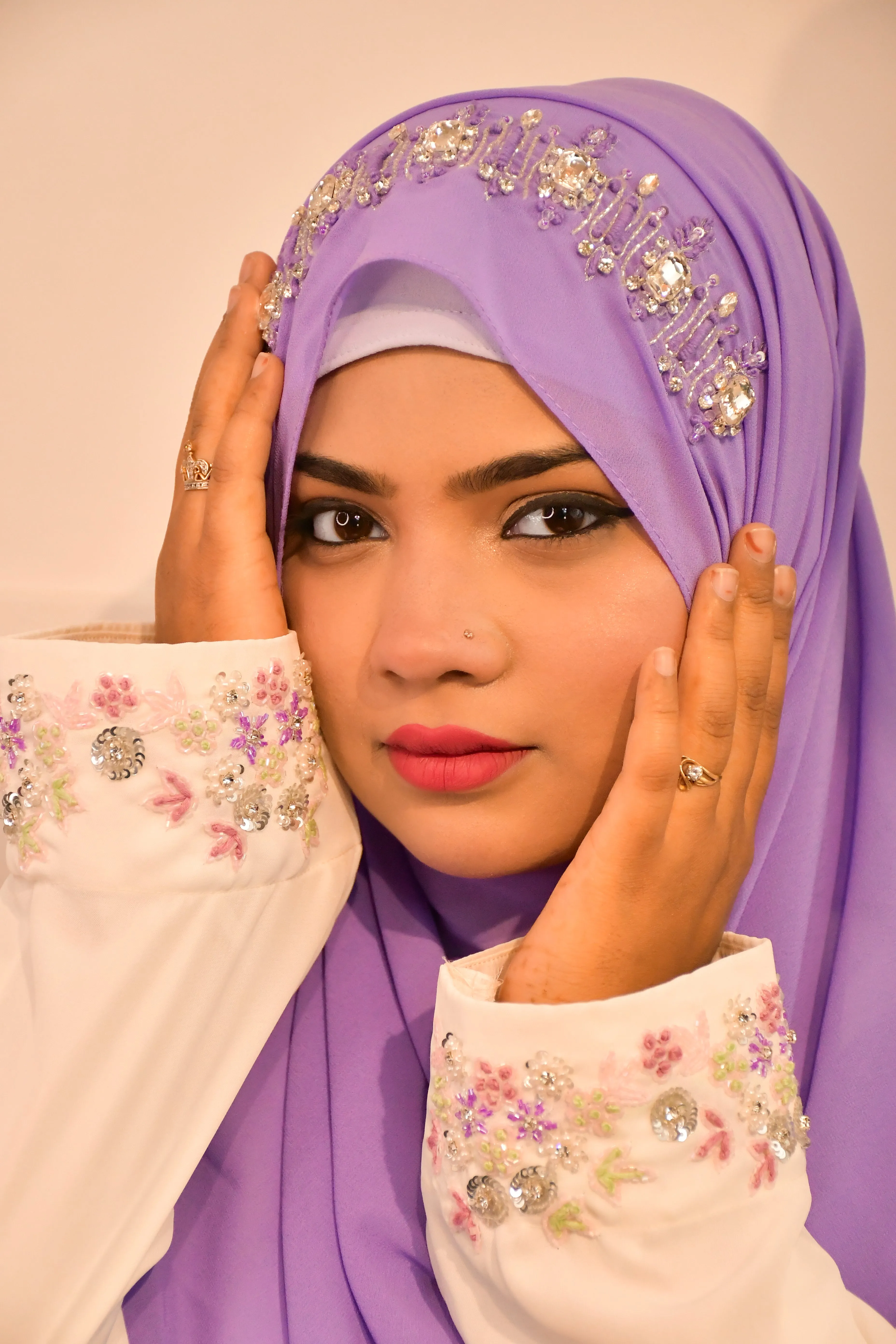 Handwork Partywear Diamond Premium Hijab Luxury Scarf