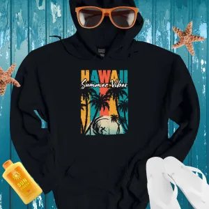 Hawaii Summer Vibes Hoodie Surfing Beach Adventure