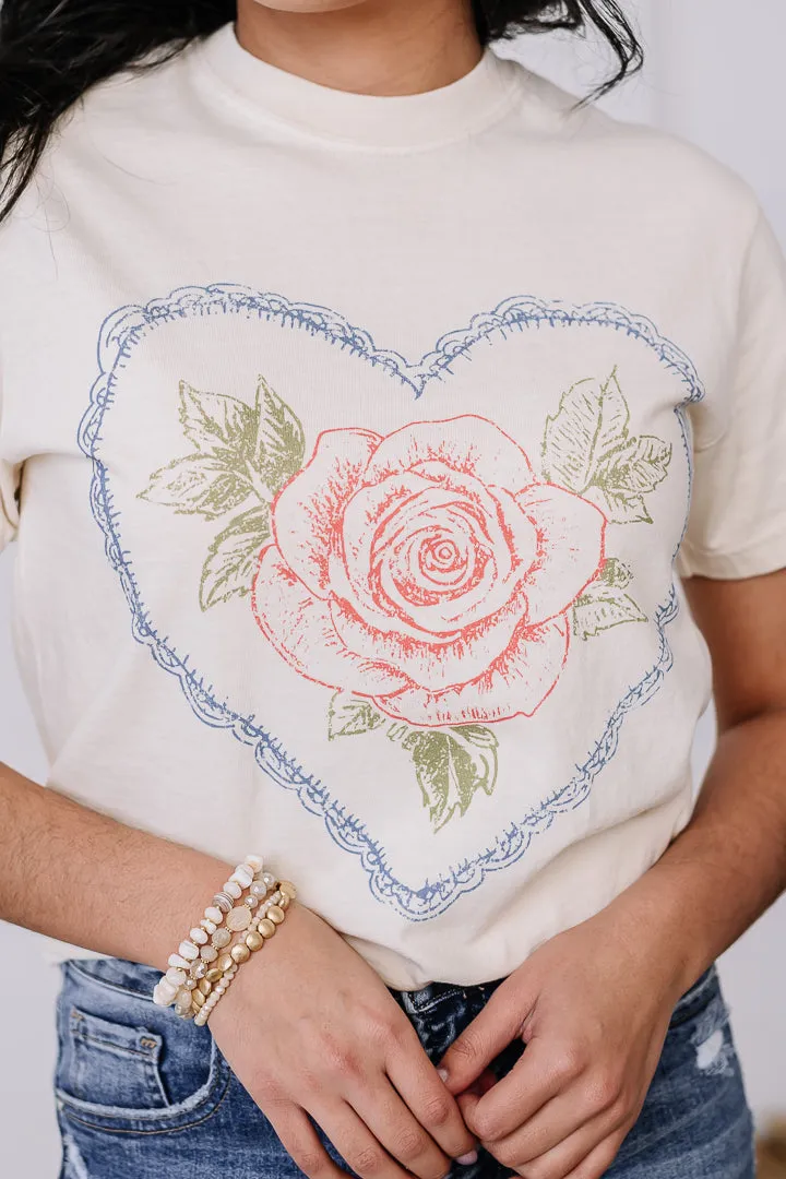 Heart & Rose Comfort Graphic Tee