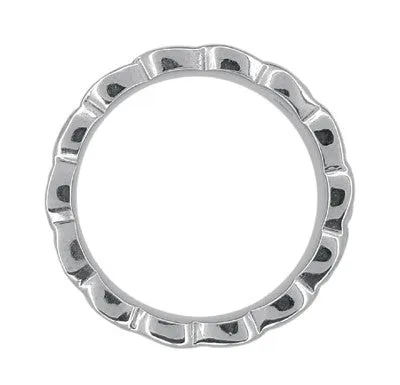 Heirloom Celtic Knot Wide Wedding Band in 14 Karat White Gold - 8.3mm Wide