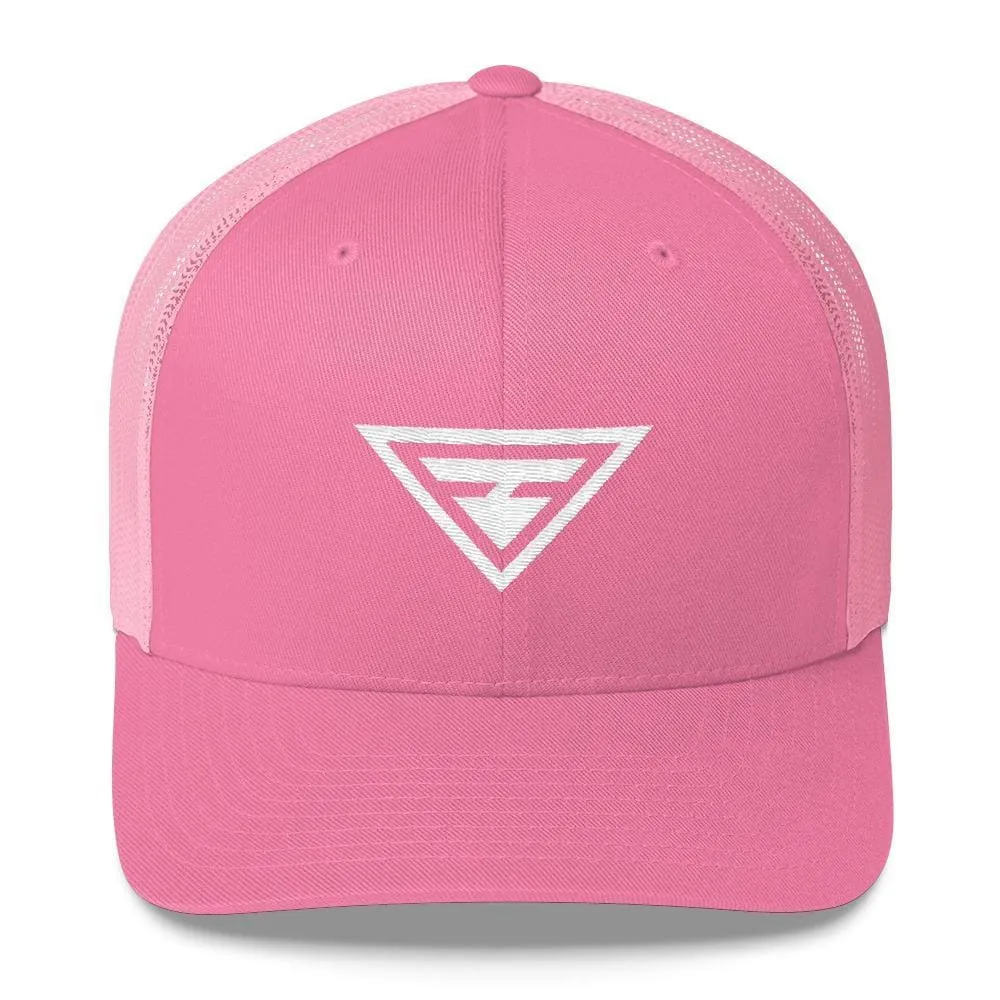 Hero Snapback Trucker Hat Embroidered in White Thread