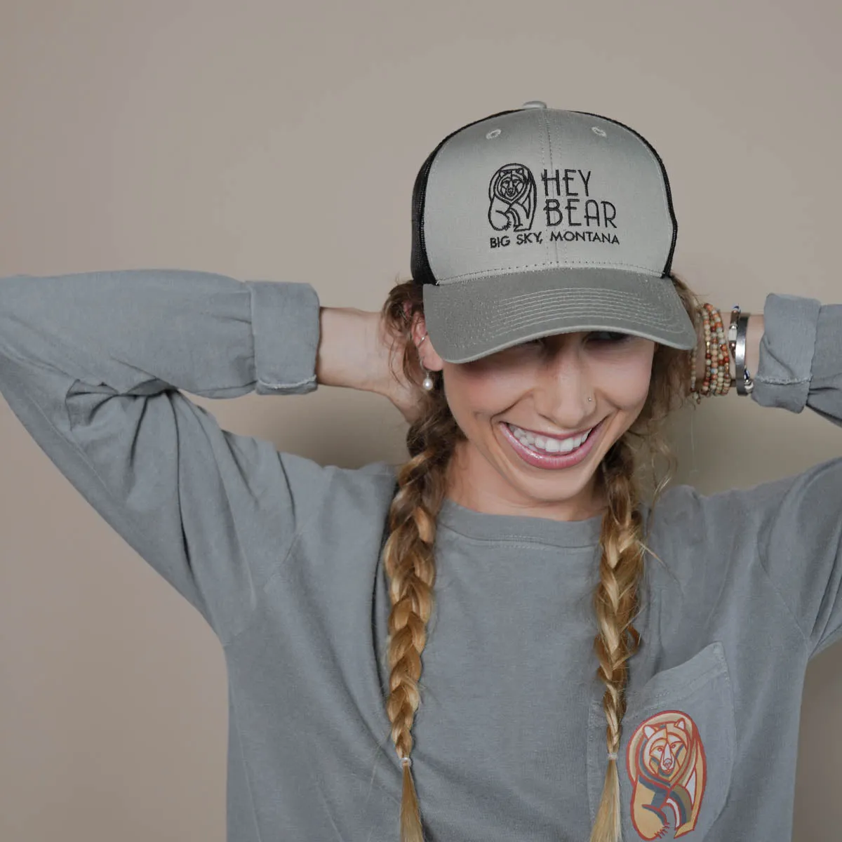 Hey Bear Lodgen Trucker Hat