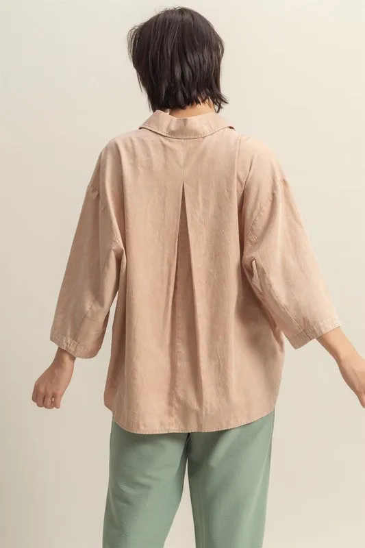 HYFVE Button Down Collared Neck Relaxed Fit Shirt