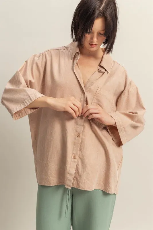 HYFVE Button Down Collared Neck Relaxed Fit Shirt