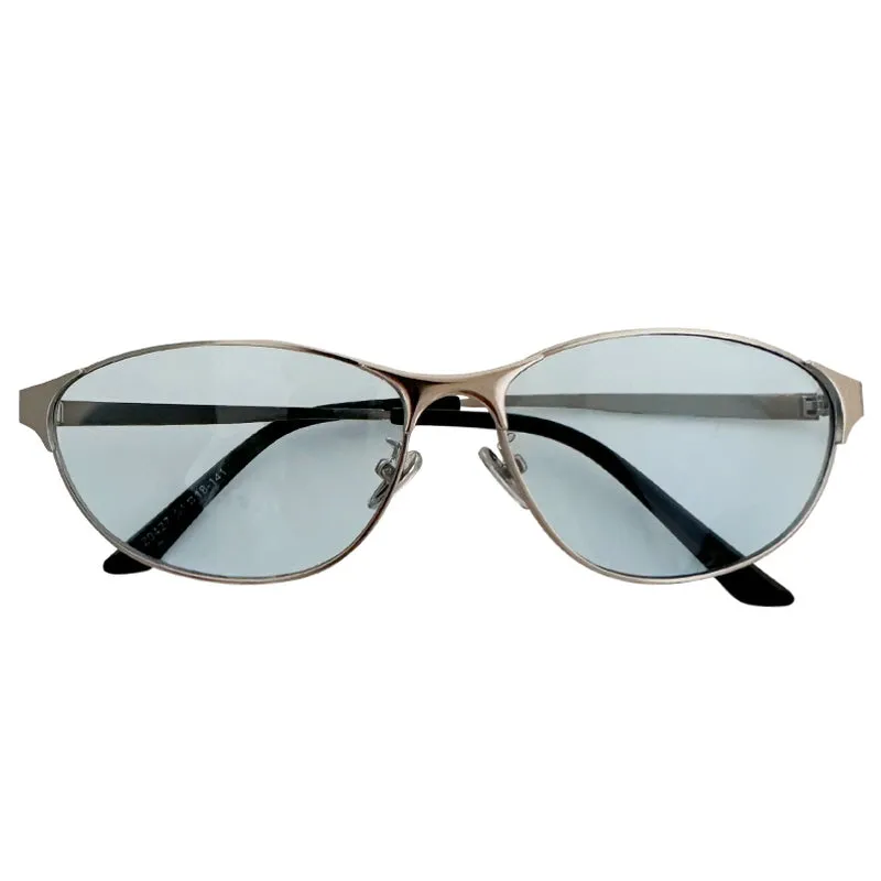 Ice Blue Tinted Metal Sunglasses