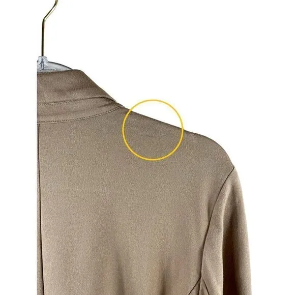 J. Jill Ponte Knit Notch Collar Unlined Pocket Blazer Jacket Tan XL Tan Career