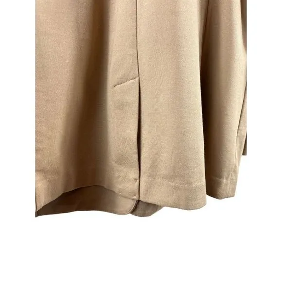 J. Jill Ponte Knit Notch Collar Unlined Pocket Blazer Jacket Tan XL Tan Career