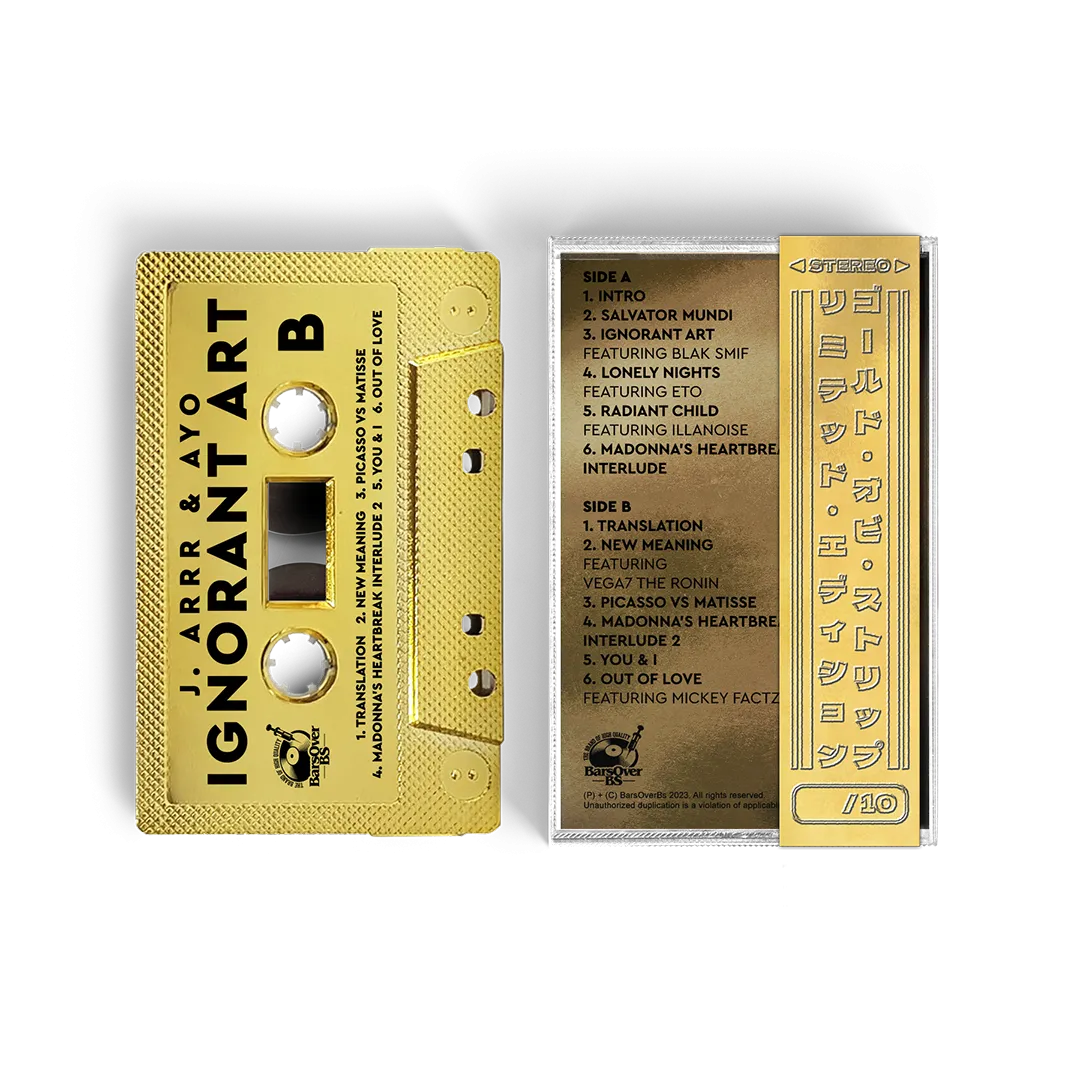J.Arrr x Fabeyon x Ayo Shamir - Ignorant Art (BarsOverBS GOLD Cassette Tape With Obi Strip)
