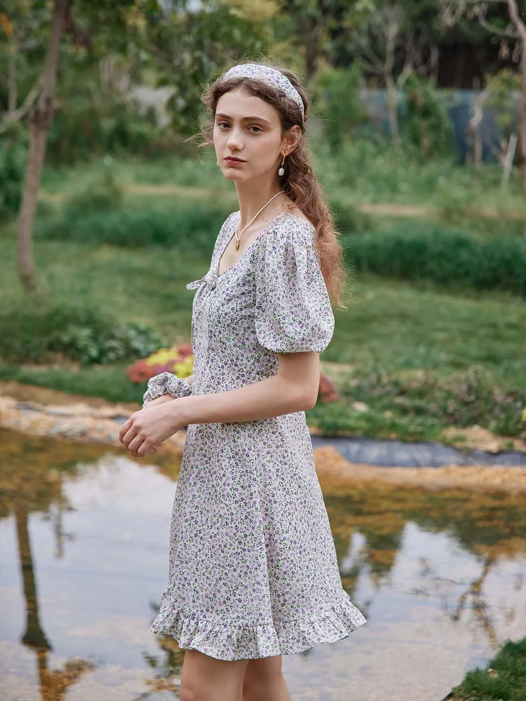 Juli Floral Mini Tea Dress