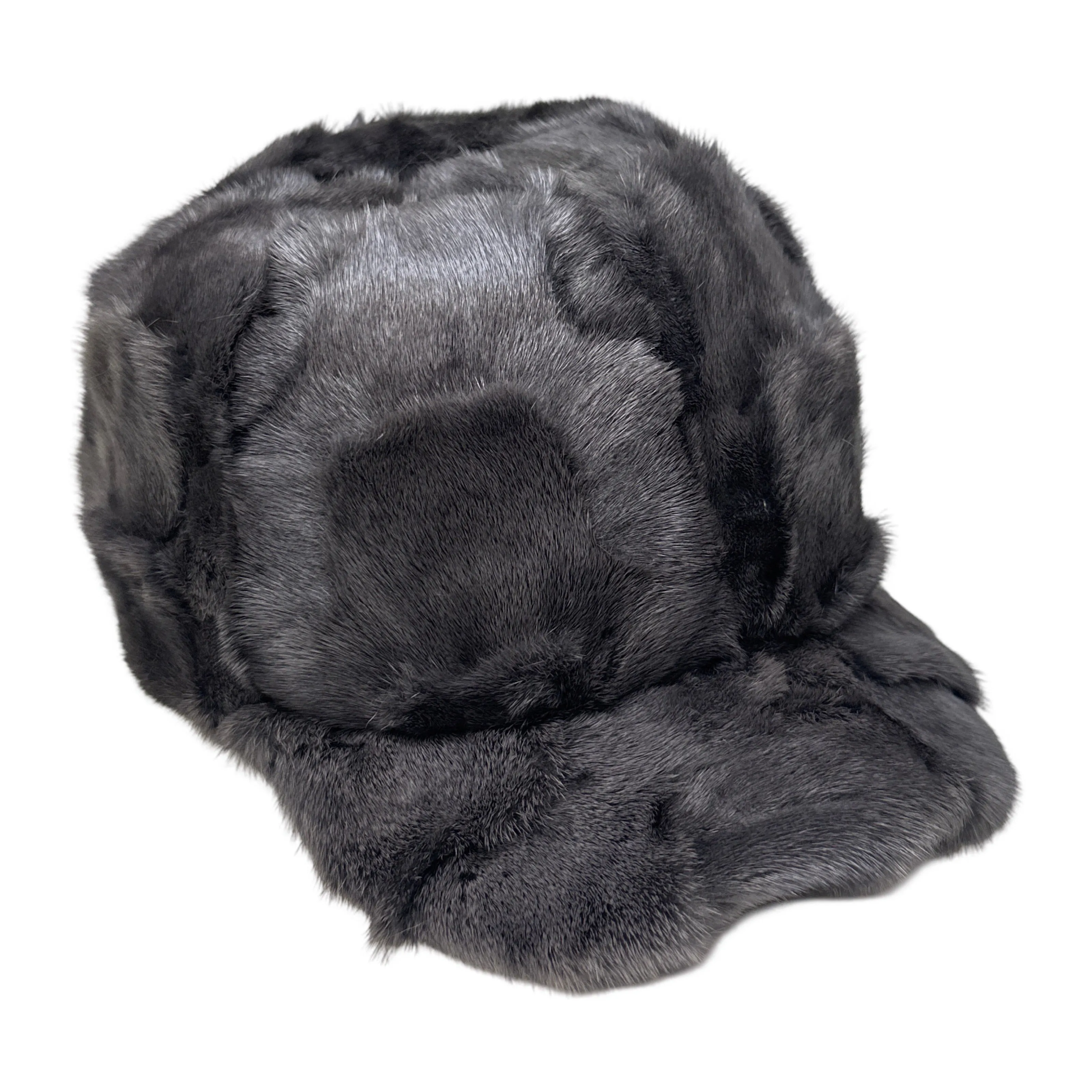 Kashani Grey Diamond Cut Mink Baseball Hat