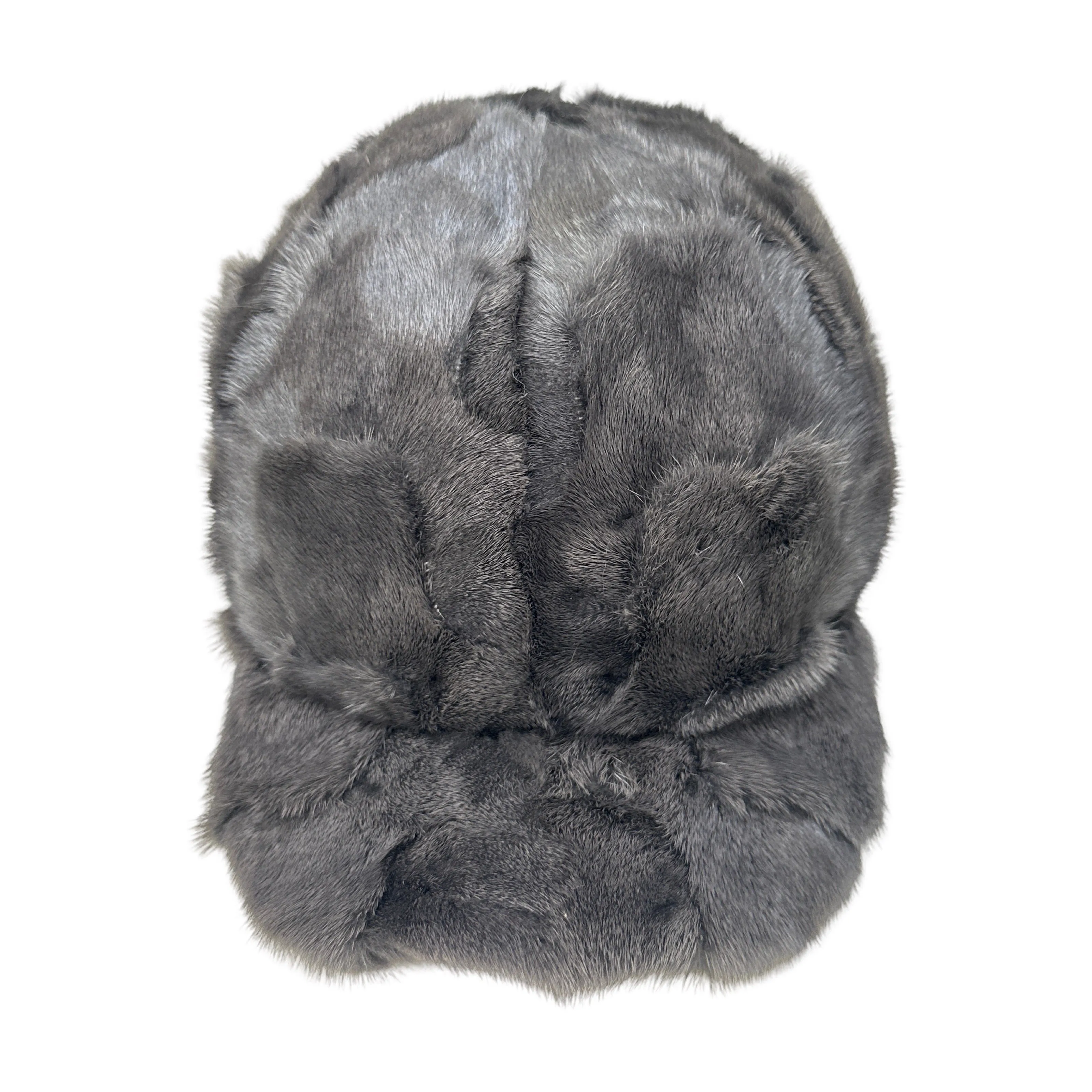 Kashani Grey Diamond Cut Mink Baseball Hat